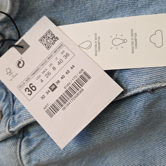 Nwt! Zara High Rise Straight Leg Jeans Ankle Rigid Size 4 - Picture 2 of 7